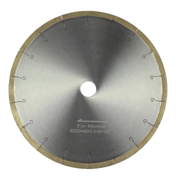 Disco de diamante de borde continuo de 250 mm para corte de mármol