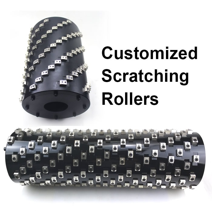 Customized Bush Hammer Scratching Rollers With Carbide/PCD Cutting Heads