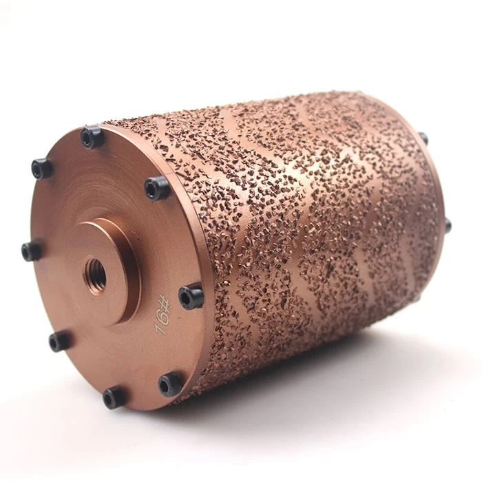 115mm Wave Vacuum Brazed Bush Hammer Rollers For Scratching Finish