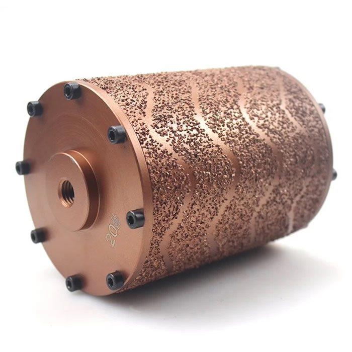115mm Wave Vacuum Brazed Bush Hammer Rollers For Scratching Finish