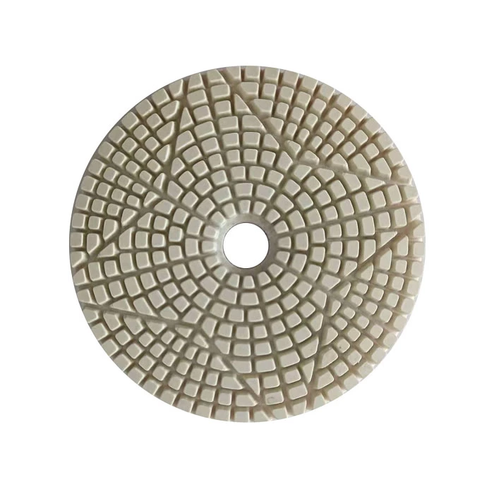 4 inch white stone polishing pads with 4-pointed star pattern