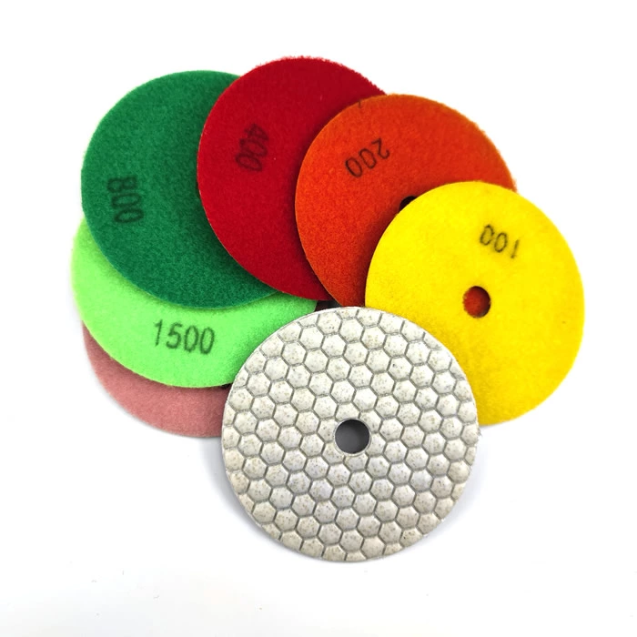 4 Inch Hot-pressed Dry Diamond Polishing Pads For Granite Marble Stones