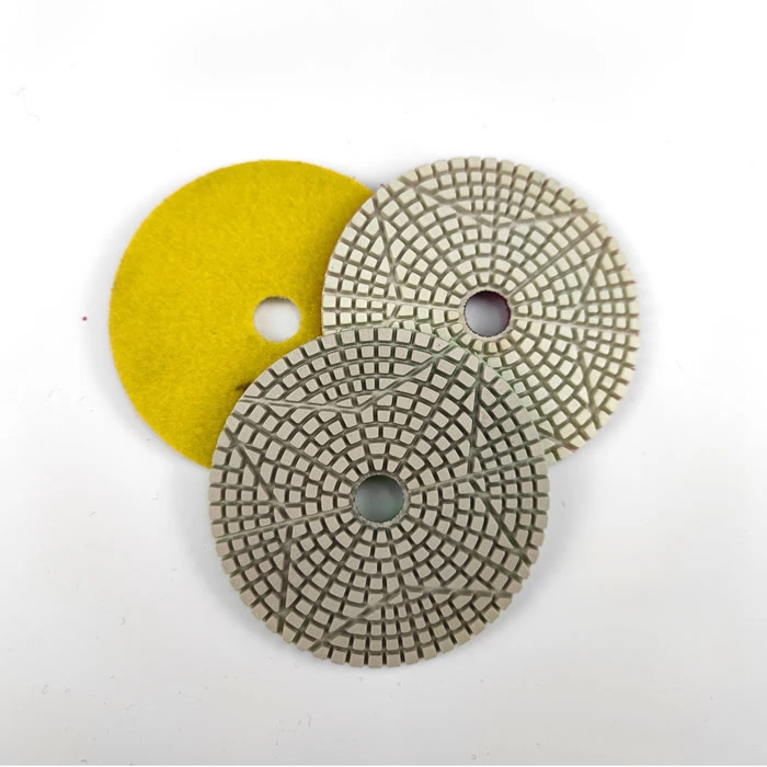 4 inch white stone polishing pads with 4-pointed star pattern