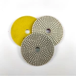 4 inch white stone polishing pads with 4-pointed star pattern